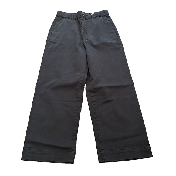 Everlane Womens Size 00 The Organic Wide-Leg Cropped Pant in Black NWT - Picture 1 of 8